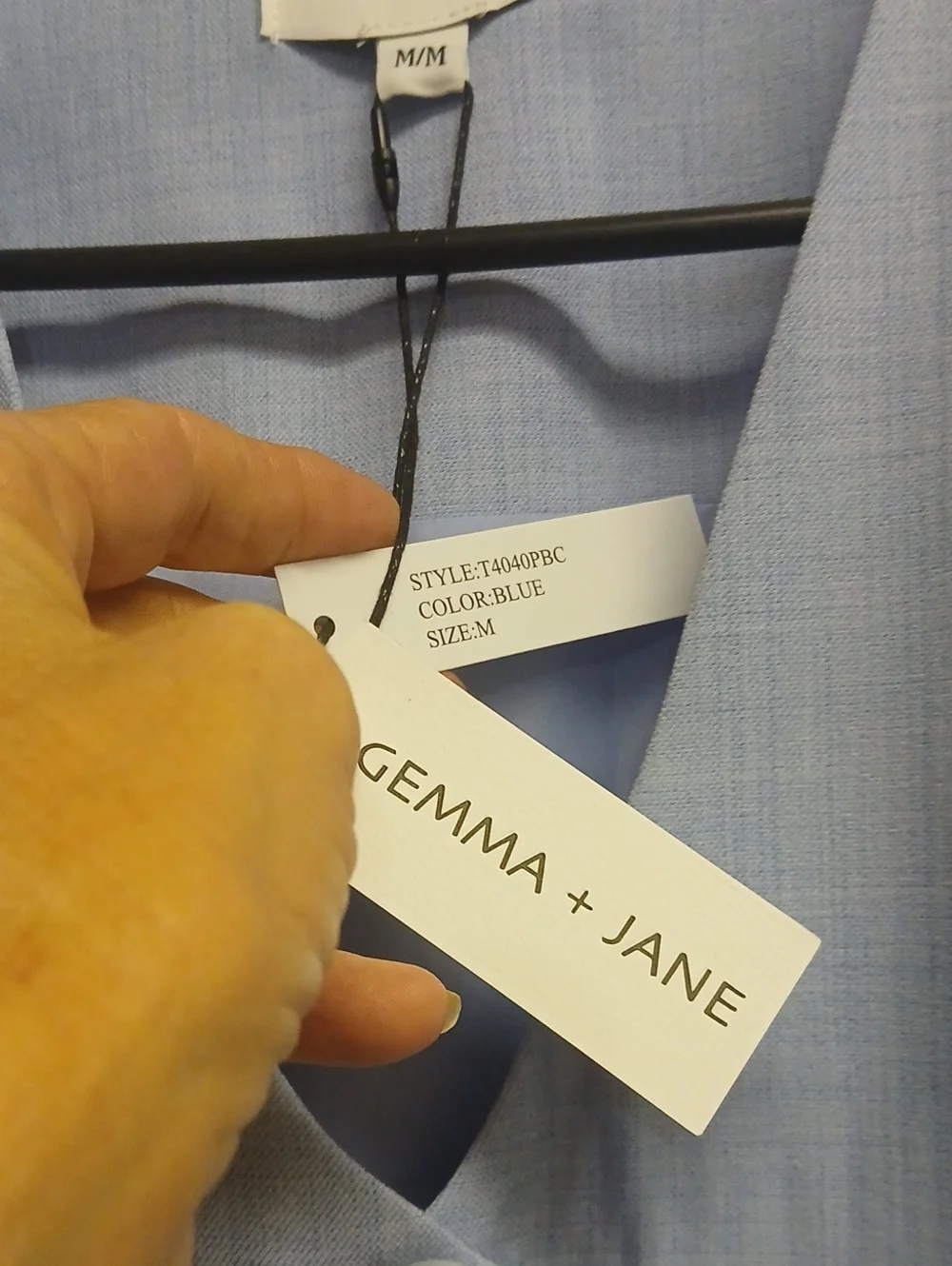 Gemma + Jane Blue Tailored V-Neck Crop Vest Waistcoat Size M NWT